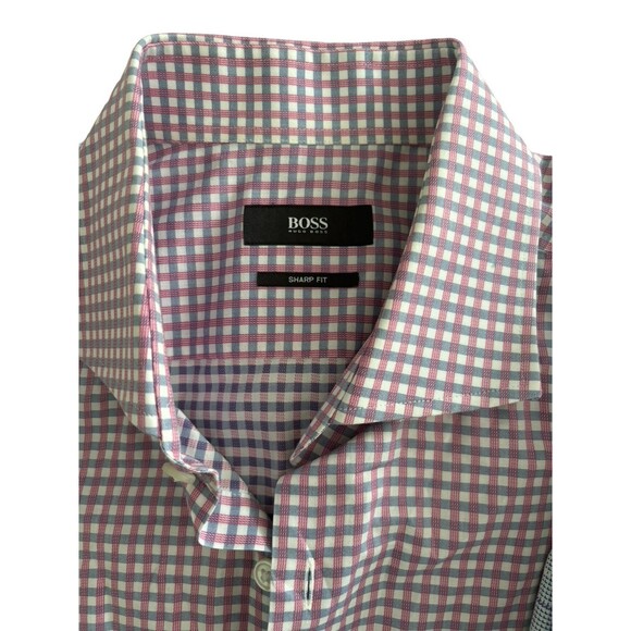 Men’s lot bundle of 2 shirts button Hugo Boss Dockers Neck Size 16 1/2 -‎ 32/33 - Picture 3 of 12